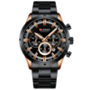 Curren Watch Black and Rose Gold